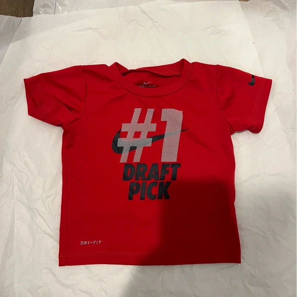 Nike Red and Black Draft Pick top and black jogger pants size 18 months